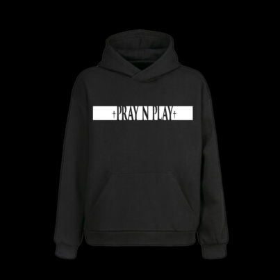 PrayNplay2022blackhoodiefront